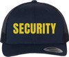 Security Guard Trucker Hat | Large Text Embroidered Bouncer Mesh Snap Back Officer Work Duty Cap