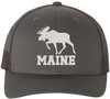 Maine Moose Embroidered Trucker Cap | Adjustable Snapback Hat | Wildlife Graphic Outdoor Adventure Headwear