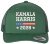 Kamala Harris 2028 Embroidered Trucker Hat Political Election Mesh Back Cap
