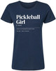 Pickleball Girl Printed T-Shirt Funny Player Gift Novelty Cotton Crewneck Tee