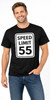 Speed Limit 55 Printed T-Shirt Funny Road Sign Graphic 100% Cotton Crewneck Tee, Black