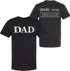 Dad Definition T Shirt Funny Fathers Day Gift for Dad Noun Definition Crewneck Tee Shirt, Black