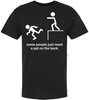 Some People Just Need A Pat On The Back Printed T-Shirt Funny Stick Figure Graphic Humor 100% Cotton Tee