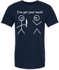 I've Got Your Back! Printed T-Shirt Stick Figures Sarcastic Dark Humor 100% Cotton Crewneck Tee