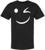 Winking Smiley Face Printed T-Shirt Funny Cute Wink Smiley Graphic 100% Cotton Crewneck Tee