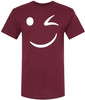 Winking Smiley Face Printed T-Shirt Funny Cute Wink Smiley Graphic 100% Cotton Crewneck Tee