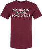 My Brain Is 80% Song Lyrics Printed T-Shirt Funny Music Lover Graphic 100% Cotton Crewneck Tee