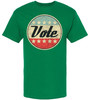 Vote Printed T-Shirt Vintage Retro American Flag Circle Design Political Patriotic Election Day Tee