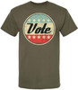 Vote Printed T-Shirt Vintage Retro American Flag Circle Design Political Patriotic Election Day Tee