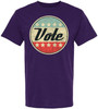 Vote Printed T-Shirt Vintage Retro American Flag Circle Design Political Patriotic Election Day Tee