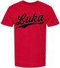 Luka Name Script Athletic Short Sleeve T-Shirt | Basketball Fan Throwback Classic Crewneck Shirt