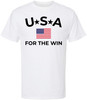 USA for the Win Printed T-Shirt | American Flag Graphic Tee Patriotic 4th of July USA Unisex 100% Cotton Shirt