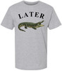 Later Alligator Printed T-Shirt Funny Animal Retro Graphic 100% Cotton Crewneck Tee