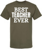 Best Teacher Ever Printed T-Shirt Educator Appreciation Cotton Crewneck Tee