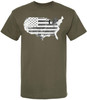 Vintage USA Map Flag Graphic Printed T-Shirt | USA Grunge 48 States Outline Patriotic 100% Cotton Crewneck Tee