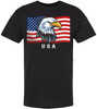 USA Eagle Flag Printed T-Shirt Patriotic American Bald Eagle Graphic 4th of July Cotton Tee