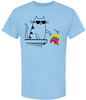 Cool Cat Knocking GOP Elephant Printed T-Shirt Funny Political Satire Cotton Crewneck Tee