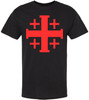 Jerusalem Cross T-Shirt | Christian Crusader Holy Land Symbol Religious Faith Short Sleeve Tee Shirt for Men & Women