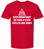 Never Underestimate The Power of Stupid People in Large Groups Printed T-Shirt | Funny Sarcastic Unisex Tee