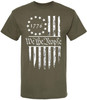 We The People 1776 USA Flag T-Shirt - Long Center Print American Distressed US Flags Patriots Tee Shirt