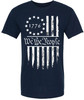 We The People 1776 USA Flag T-Shirt - Long Center Print American Distressed US Flags Patriots Tee Shirt
