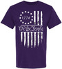 We The People 1776 USA Flag T-Shirt - Long Center Print American Distressed US Flags Patriots Tee Shirt