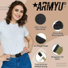 ARMYU Military Web Belt Reversible Cotton Canvas Army Camo & Solid Belts with Black Buckle 54"