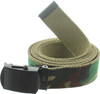 ARMYU Military Web Belt Reversible Cotton Canvas Army Camo & Solid Belts with Black Buckle 54"
