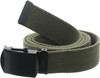ARMYU Military Web Belt Reversible Cotton Canvas Army Camo & Solid Belts with Black Buckle 54"