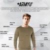 Men's Cold Weather Fleece-Lined Crew Neck Thermal ECWCS Undershirt Top Extreme Base Layer Shirt