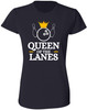 Queen of The Lanes Women Printed T-Shirt | 100% Cotton Crewneck Bowling Tee Shirt For Girls