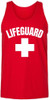 Lifeguard White Cross Printed Unisex Tank Top - Water Safety Rescue Watch Tank Tee