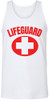Lifeguard White Cross Printed Unisex Tank Top - Water Safety Rescue Watch Tank Tee