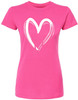 Heart Outline Printed T-Shirt Minimalist Hand Drawn Love Graphic 100% Cotton Crewneck Tee