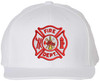 Fire Department Emblem Embroidered Snapback Hat Fire Rescue Symbol Flat Bill Adjustable Cap