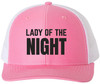 Lady Of The Night Embroidered Trucker Hat Streetwear Baseball Cap for Nightlife Parties