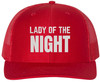Lady Of The Night Embroidered Trucker Hat Streetwear Baseball Cap for Nightlife Parties