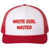 White Girl Wasted Trucker Hat Embroidered Funny Party Gag Gift Mesh Back Adjustable Cap