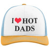 I Heart Hot Dads Embroidered Trucker Hat Funny Gag Love Fathers Day Gift Funny Mesh & Snap Back Cap
