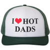 I Heart Hot Dads Embroidered Trucker Hat Funny Gag Love Fathers Day Gift Funny Mesh & Snap Back Cap