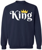 King Crown Printed Sweatshirt Royal Gift Boyfriend Husband Cotton Blend Crewneck Pullover