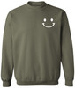 Smile Face Graphic Printed Sweatshirt Happy Face Minimalist Streetwear Cotton Polyester Pullover Sweatshirt