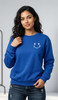 Smile Face Graphic Printed Sweatshirt Happy Face Minimalist Streetwear Cotton Polyester Pullover Sweatshirt