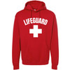 Red Lifeguard + White Cross Hooded Sweatshirt Pool Water Watch Safety Premium Pullover Hoodie