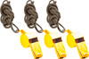 GI Style Echo Metal Police Whistle with Lanyard | Brass or Silver Army Whistles | 3-Pack (Gold Brass)