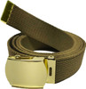 ARMYU Army Web Belt 100% Cotton Canvas Military Color Webbed Belts with Slider Buckle 54" Long