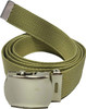 ARMYU Army Web Belt 100% Cotton Canvas Military Color Webbed Belts with Slider Buckle 54" Long