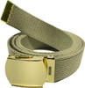 ARMYU Army Web Belt 100% Cotton Canvas Military Color Webbed Belts with Slider Buckle 54" Long