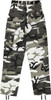 Men's Urban City Camo Cargo Pants | Military BDU Fatigues, Snow Black & White Camouflage Cargo Trousers