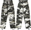 Men's Urban City Camo Cargo Pants | Military BDU Fatigues, Snow Black & White Camouflage Cargo Trousers